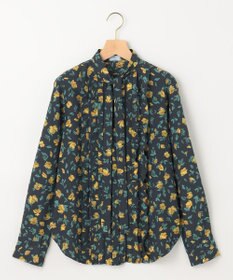 組曲 S カッティングローズプリント フリルブラウス