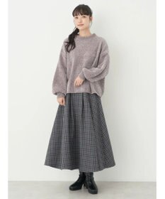 earth music&ecology チェックフレアスカート