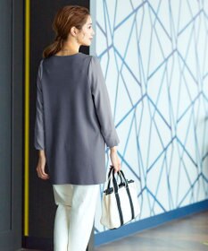 Tiaclasse 【洗える】タック袖コンビニットチュニック