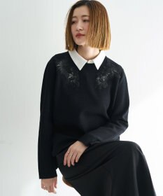 YECCA VECCA 2way襟付きレースニット