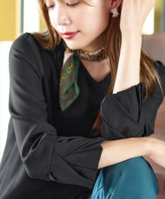 Tiaclasse 【洗える】タック袖コンビニットチュニック