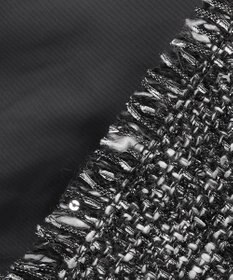 ICB L スパングルツイード ノーカラーコート