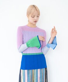 COQ CACTUS カラーブロックリブニット