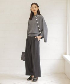 J.PRESS LADIES 【洗える】ANASTASIA milled ツータック ワイド パンツ
