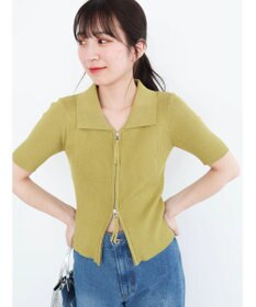 Green Parks ５分袖衿付きＺｉｐプルオーバー