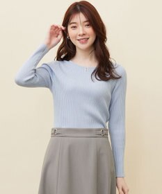 ANY SIS 【洗える】パール調ポイント ニット