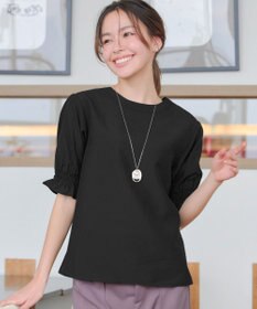 Tiaclasse 【洗える】シアーシャーリング2WAYブラウス