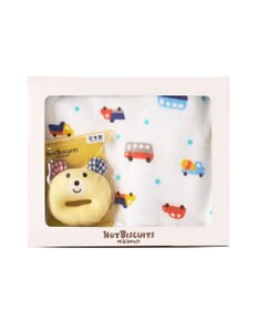 MIKI HOUSE HOT BISCUITS ガーゼバスタオル＆ラトルギフトセット【BOX付き】