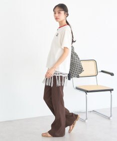 earth music&ecology セルフカットリブフレアパンツ