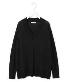 ICB L 【洗える】シルクヴィスコースハイゲージ Vネックニット