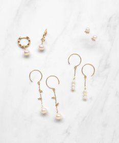 TOCCA 【WEB限定】FRILL PEARL SWING PIERCED EARRINGS K10ゴールド 淡水パールピアス
