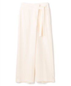 BEIGE， 【洗える】CAROLE / リネンライクラップワイドパンツ
