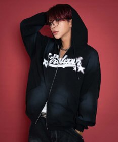 WEGO 【ユニセックス着用ITEM/MLサイズ展開】グラフィックZIPパーカー