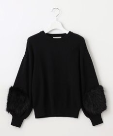 Feroux 【洗える】ファースリーブ ニットプルオーバー