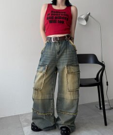 WEGO 【カップ付きインナー】グラフィックカップ付きリブタンク