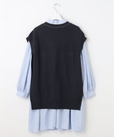 Feroux 【セットアイテム】2WAYリボンタイ ワンピース × ニット ベスト
