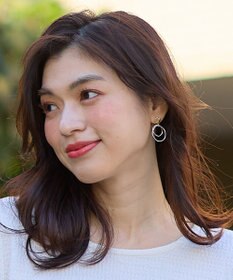 ANY 【WEB限定】オーバルダブルリングピアス(両耳用)