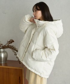 earth music&ecology フーディーパファーブルゾン