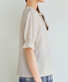 Tiaclasse 【洗える】シアーシャーリング2WAYブラウス