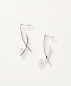 Phoebe <オンワード限定セット>【金属アレルギー対応】ワントップパールネックレス×クロスラインパールピアス/サージカルステンレス