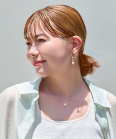 Phoebe <オンワード限定セット>【金属アレルギー対応】ワントップパールネックレス×クロスラインパールピアス/サージカルステンレス