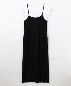 ANY 【2SET/洗濯機可】フリルスリーブTシャツ×シャーリングキャミワンピースセット