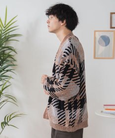 WEGO ベロアモール総柄カーディガン