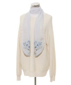 MOONBAT ルナルーチェ ロカ CHANDNI シルクコットン ビーズ刺繍ストール