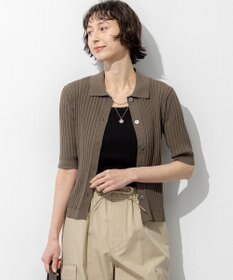 23区 【先行予約】ワイドリブ 五分袖 ポロニット