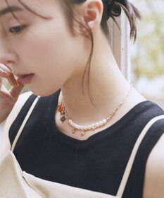 earth music&ecology パールＭＩＸチャームネックレス