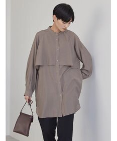 AMERICAN HOLIC バンドカラーフリルシャツチュニック