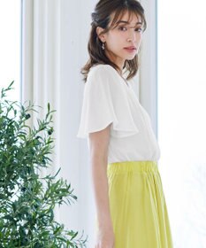 Tiaclasse 【洗える】シフォンフレアスリーブブラウス