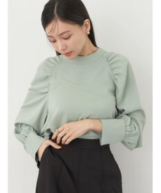 earth music&ecology ラグランギャザースリーブブラウス