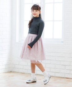 組曲 KIDS 【110-140㎝】フラワードット リブニット