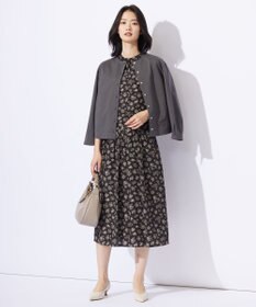 J.PRESS LADIES L 【WEB限定・洗える】ラインフラワープリント タック スカート