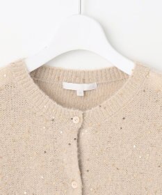 自由区 L 【アンサンブル対応・洗える】スパンコールニット カーディガン