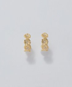 Phoebe 【痛くないシリーズ/金属アレルギー対応】マーガレットフラワーフープライトフィットイヤリング　ゴールド