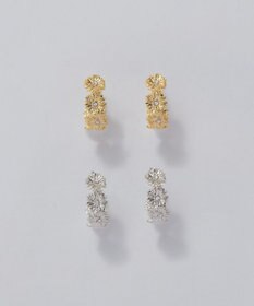 Phoebe 【痛くないシリーズ/金属アレルギー対応】マーガレットフラワーフープライトフィットイヤリング　ゴールド