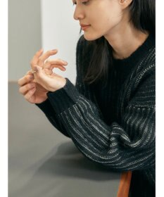 AMERICAN HOLIC バイカラー片畦ニットチュニック