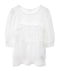 earth music&ecology ＳＥＴ２点フラワープルオーバー＋チュールビスチェ