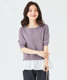 ANY SIS 【洗える】シャツテール ニットＴシャツ