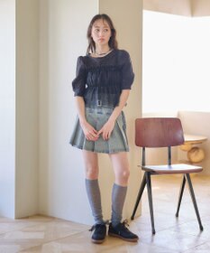 earth music&ecology ＳＥＴ２点フラワープルオーバー＋チュールビスチェ