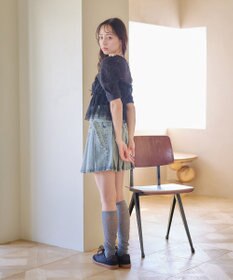 earth music&ecology ＳＥＴ２点フラワープルオーバー＋チュールビスチェ