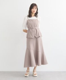 earth music&ecology ＳＥＴ２点フラワープルオーバー＋チュールビスチェ