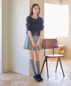 earth music&ecology ＳＥＴ２点フラワープルオーバー＋チュールビスチェ