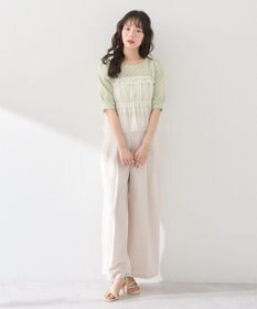 earth music&ecology ＳＥＴ２点フラワープルオーバー＋チュールビスチェ