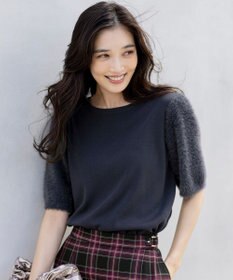 ANY SIS 【洗える】シャギースリーブ ニット スレート