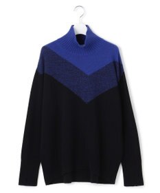 ICB L ソフトカシミヤミックス インターシャ ハイネックニット
