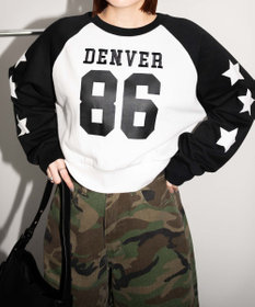 WEGO スターナンバリングラグランスウェット