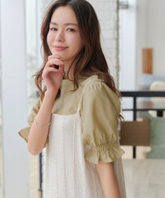 Tiaclasse 【洗える】シアーシャーリング2WAYブラウス